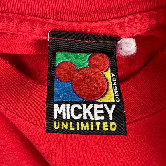 Vintage Disney Mickey Unlimited T Shirt Adult M Red Smiley Face Graphic Print - Picture 11 of 14